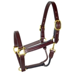 Amish Made Leather Halter with Rolled Throat + Snap