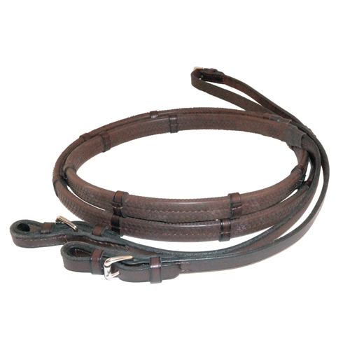 Nunn Finer Buckle End Rubber Reins with Hand Stops 5/8" x 24" Grip