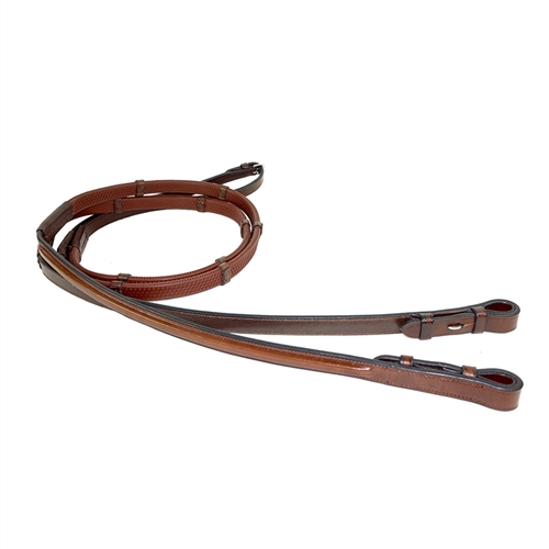 Chunky Brown Softy Cushioned Leather Bonded Reins COB Size 52” With Stoppers 