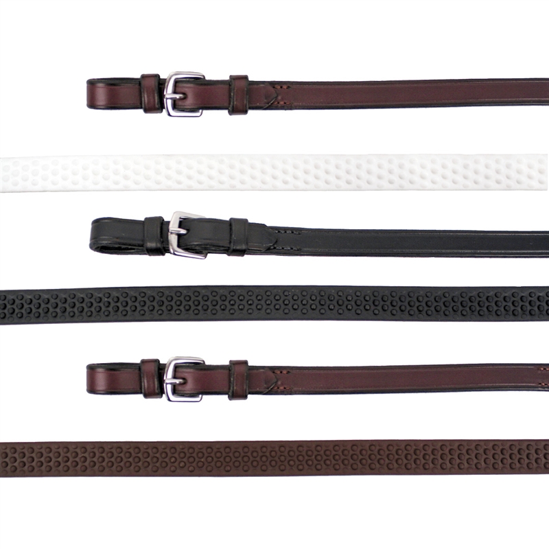 792 1 pr your choice New Leather Rubber Grip reins Made in England 3/4" leather 