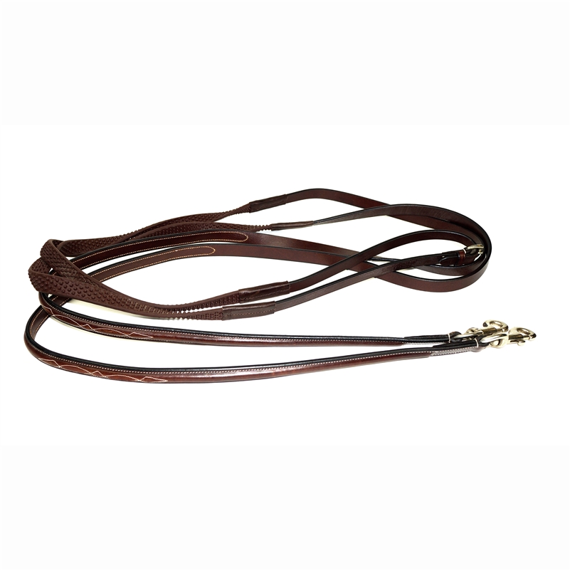 Nunn Finer Bella Donna Draw Reins with Leather and Soft Grip
