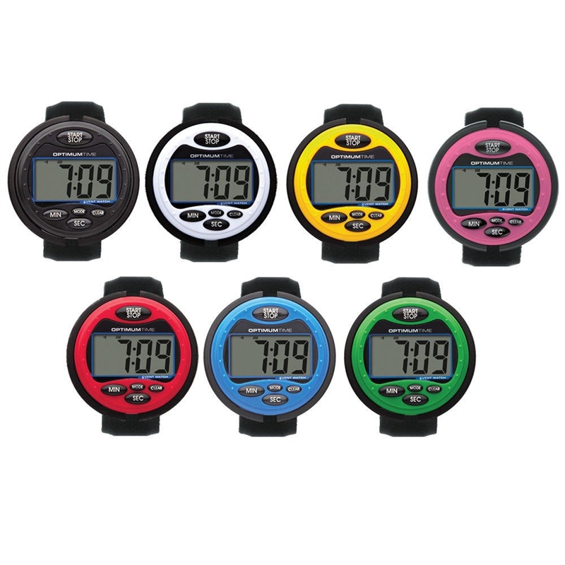 The Optimum Time Stop Watch in Pink, Black, Blue, Green, Red, White, Yellow  for equestrians at Nunn Finer Nunn Finer