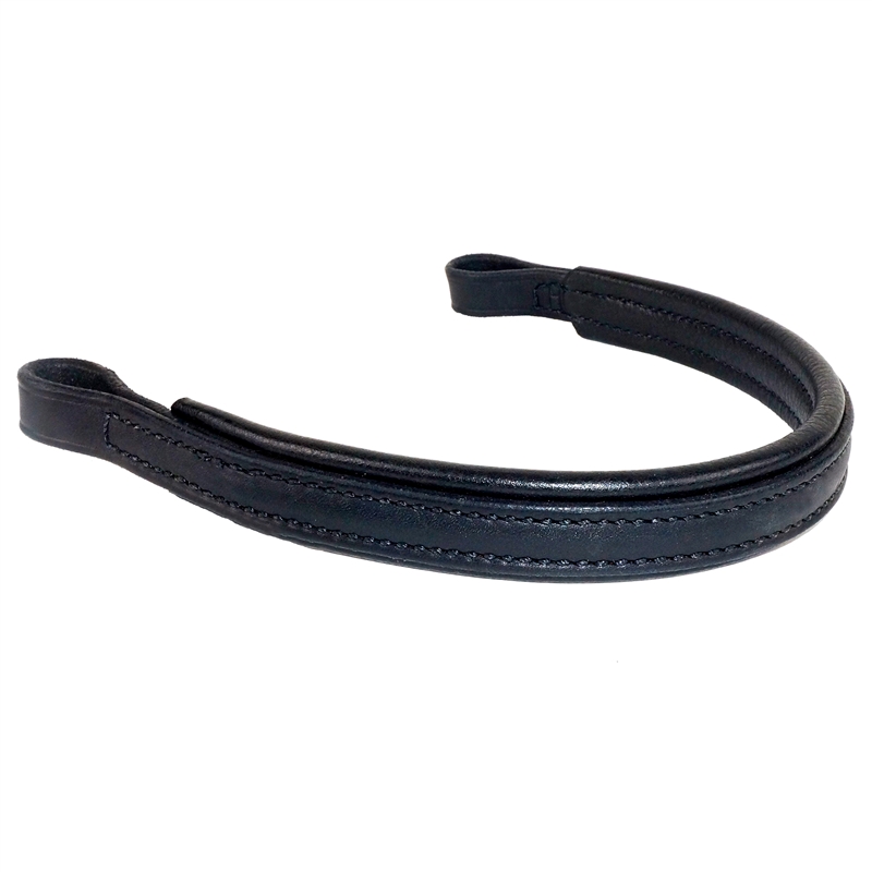 Straight Browband Black High Quality Genuine Empty Channel Leather Browband 
